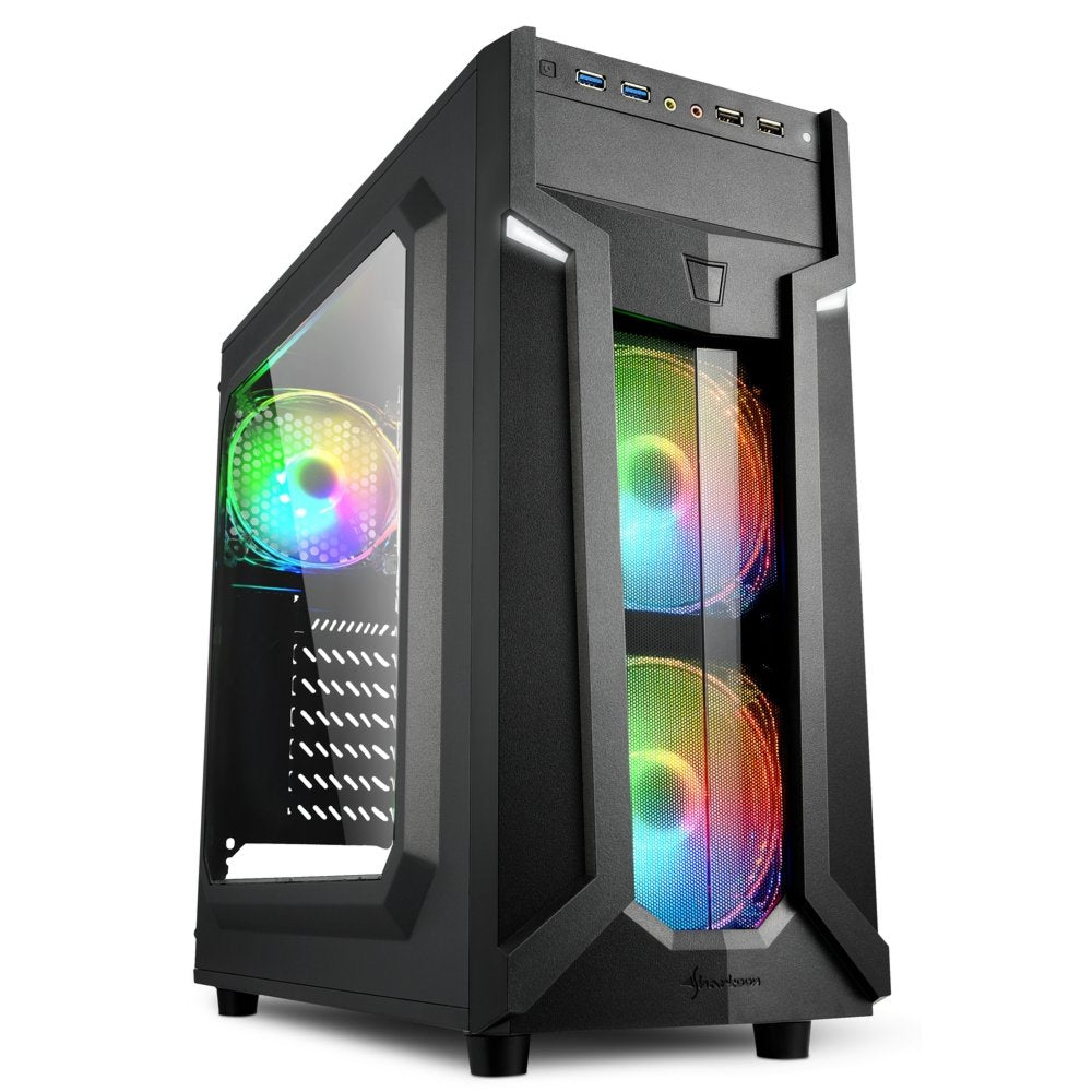 Sharkoon VG6-W RGB | Midi Tower Case | Zwart - Matmuis