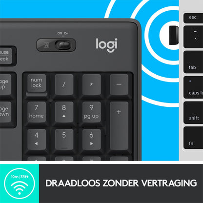 Logitech MK295 Silent | Draadloze Muis en Toetsenbordcombo | QWERTY - Matmuis - Matmuis