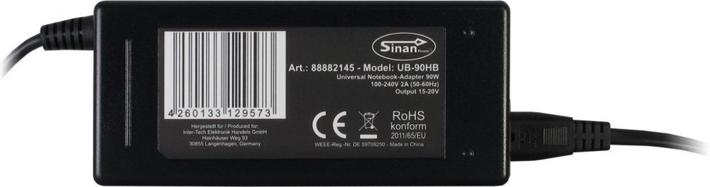 Inter-Tech Sinan UB-90HB | Universele Notebook Lader | 90 Watt - Matmuis - Matmuis