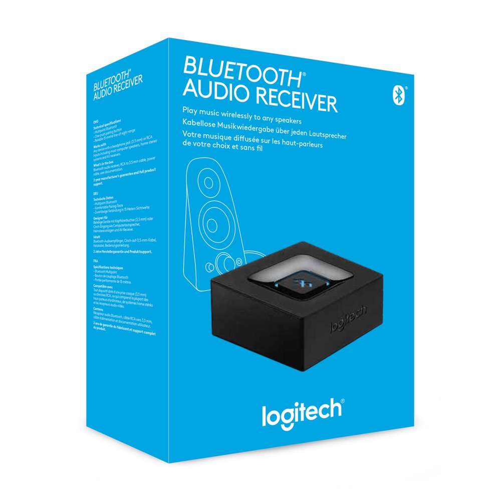 Logitech Bluetooth Audio Adapter | Draadloos Streamen | 3,5mm & RCA | Zwart - Matmuis - Matmuis