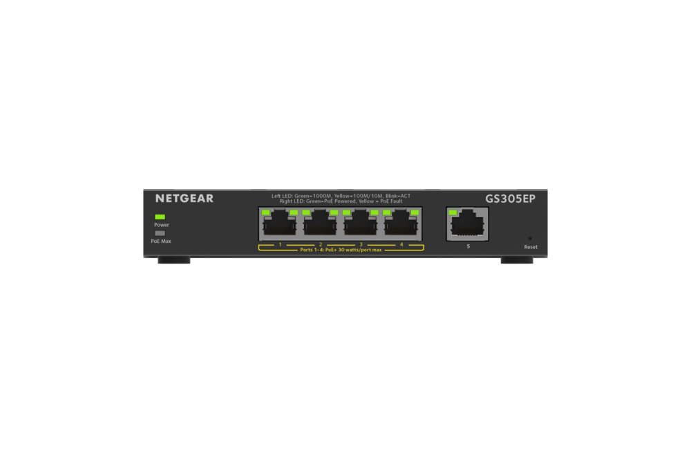 Netgear GS305EP | Managed L2 Switch | 5 Poorten | Gigabit Ethernet (10/100/1000 Mbps) | PoE - Matmuis