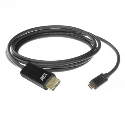 ACT AC7325 | USB-C naar DisplayPort Kabel | 2 m | Zwart - Matmuis - Matmuis
