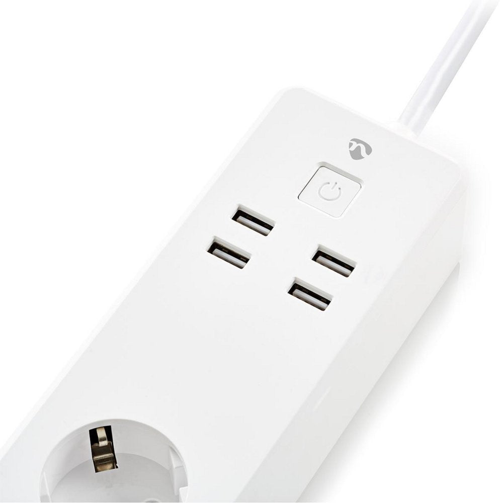 Nedis | Wi-Fi Slimme Stekkerdoos | 4 Stopcontacten | 2 USB-poorten | Wit - Matmuis