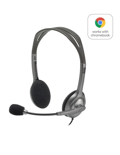 Logitech H111 | On-Ear Bedrade 3,5mm Koptelefoon met Microfoon | Grijs - Matmuis - Matmuis