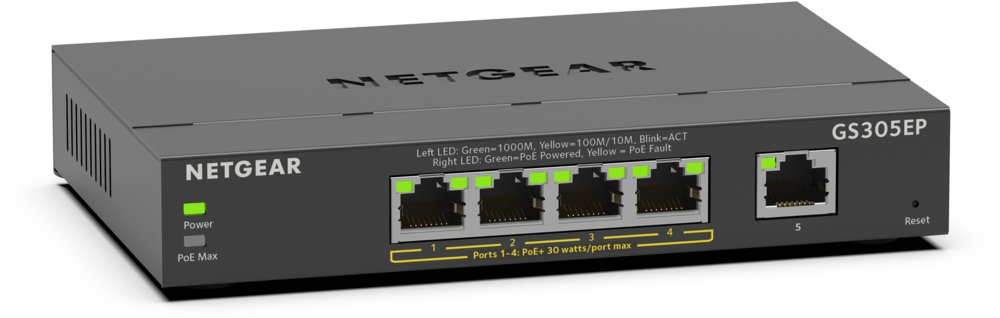 Netgear GS305EP | Managed L2 Switch | 5 Poorten | Gigabit Ethernet (10/100/1000 Mbps) | PoE - Matmuis