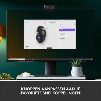 Logitech Signature M650 for Business | Draadloze Muis | Rechtshandig | RF + Bluetooth | 4000 DPI | Grafiet - Matmuis - Matmuis