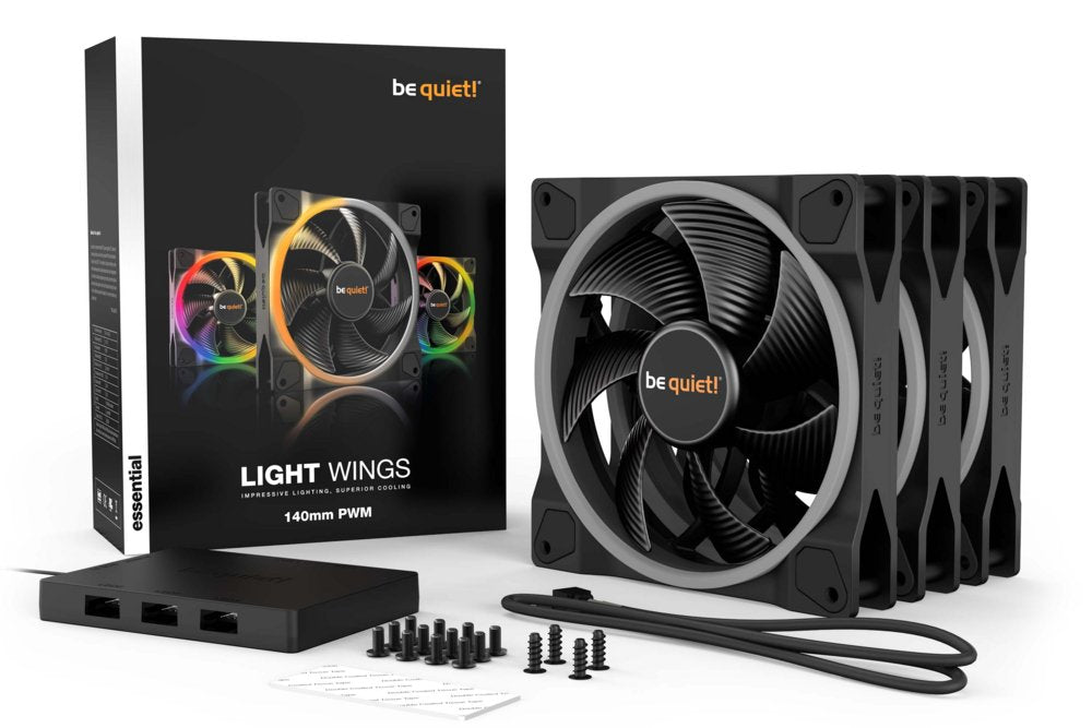 be quiet! Light Wings | 140mm PWM Triple Pack Computer behuizing Ventilator 14 cm Zwart 1 stuk(s) - Matmuis - Matmuis