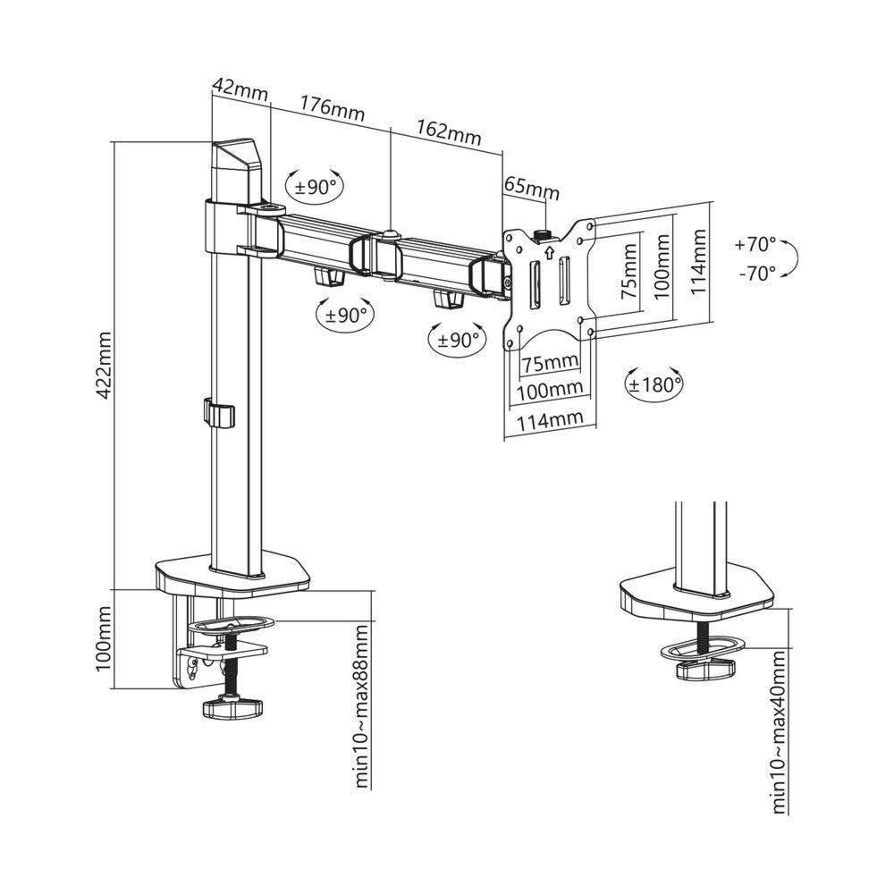 ACT AC8335 | Verstelbare Monitor-bureaubeugel | Tot 32