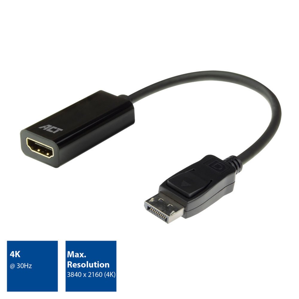 ACT AC7555 DisplayPort naar HDMI Adapter | Female | 4K | Zip Bag - Matmuis - Matmuis