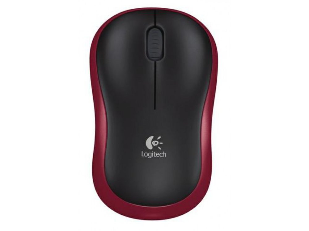 Logitech M185 | Draadloze Muis | Links- en Rechtshandig | RF | 1000 DPI | Zwart/Rood - Matmuis - Matmuis