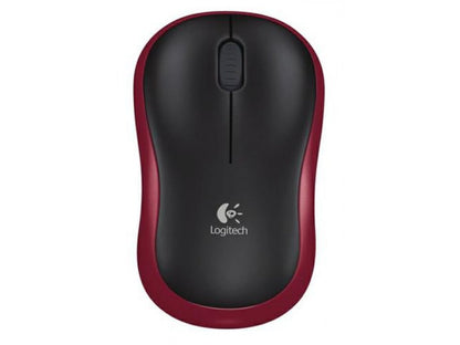 Logitech M185 | Draadloze Muis | Links- en Rechtshandig | RF | 1000 DPI | Zwart/Rood - Matmuis - Matmuis