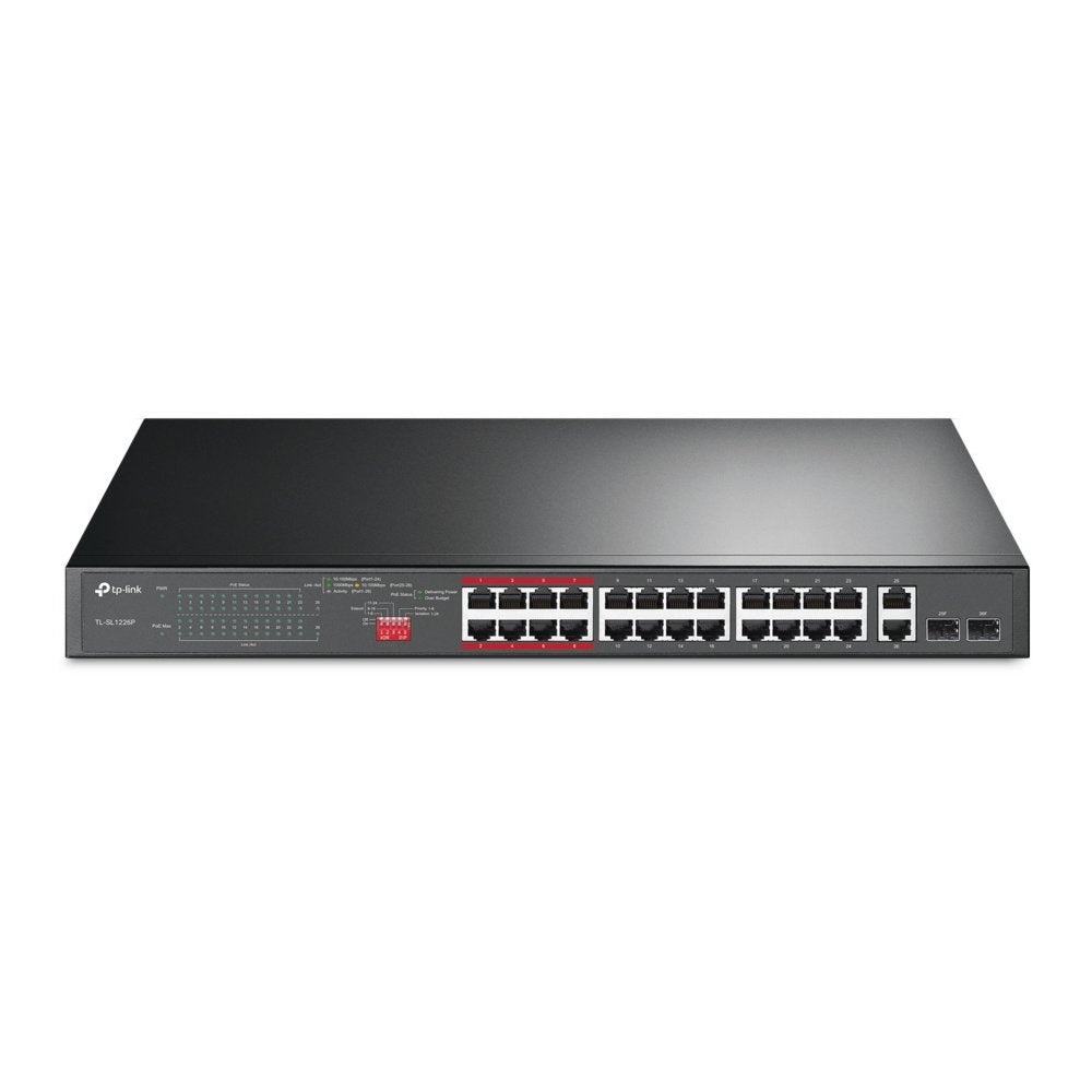 TP-Link TL-SL1226P | Unmanaged Switch | 26 Poorten | Gigabit Ethernet (10/100/1000 Mbps) | PoE+ - Matmuis