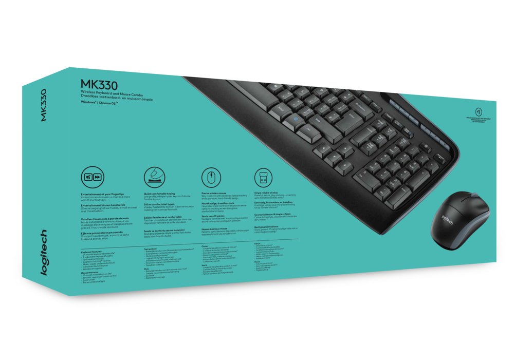 Logitech MK330 | Draadloze Muis en Toetsenbordcombo | QWERTY - Matmuis - Matmuis
