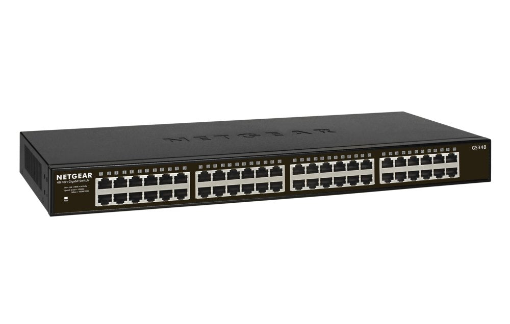 NETGEAR GS348 Unmanaged Gigabit Ethernet Switch | 48 Poorten | 1U Rackmount - Matmuis