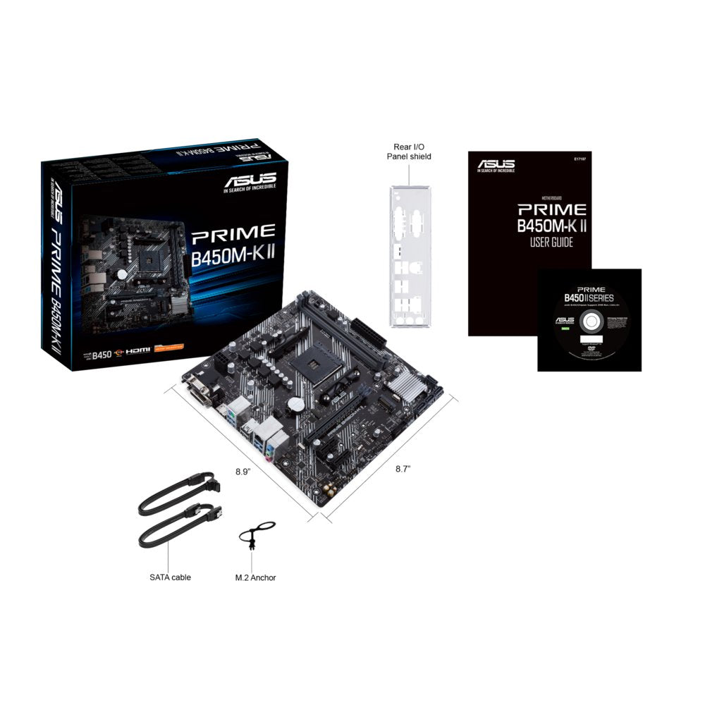 ASUS Prime B450M-K II AMD | Socket AM4 | AMD B450 | 2xDDR4 | Micro-ATX | Moederbord - Matmuis - Matmuis