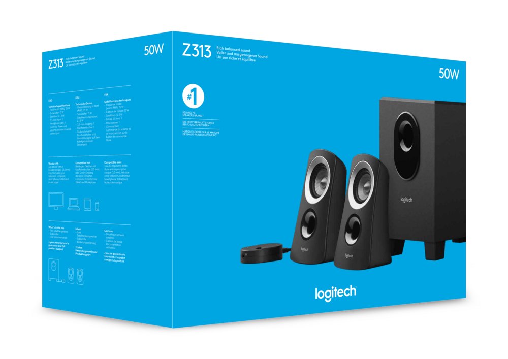 Logitech Z313 | 2.1 Luidsprekerset | Krachtig Stereo Geluid | 50W RMS - Matmuis - Matmuis