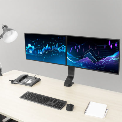 ACT AC8332 | In Hoogte Verstelbare Monitor-bureaubeugel | Tot 27" | Max 7kg | VESA 100x100 | 2 Monitoren - Matmuis - Matmuis