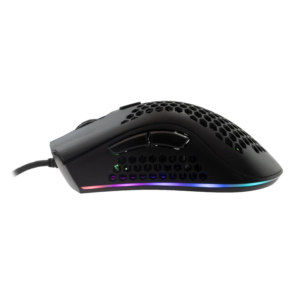 Baracuda CORAL RGB | Bedrade Gaming Muis | USB-A | 12800 DPI | Zwart - Matmuis - Matmuis
