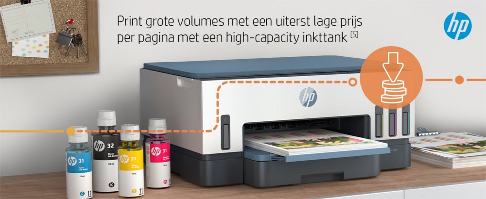 HP Smart Tank 7006 | All-in-One Inkjetprinter | 4800 x 1200 DPI | Wi-Fi | Kleur - Matmuis - Matmuis