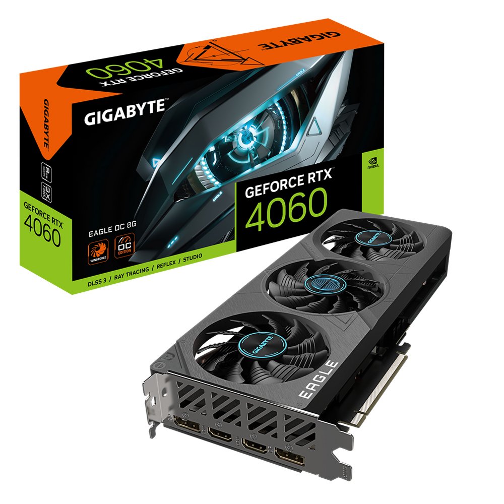 Gigabyte EAGLE GeForce RTX 4060 OC | 8GB GDDR6 | Videokaart | GPU | Nvidia - Matmuis - Matmuis