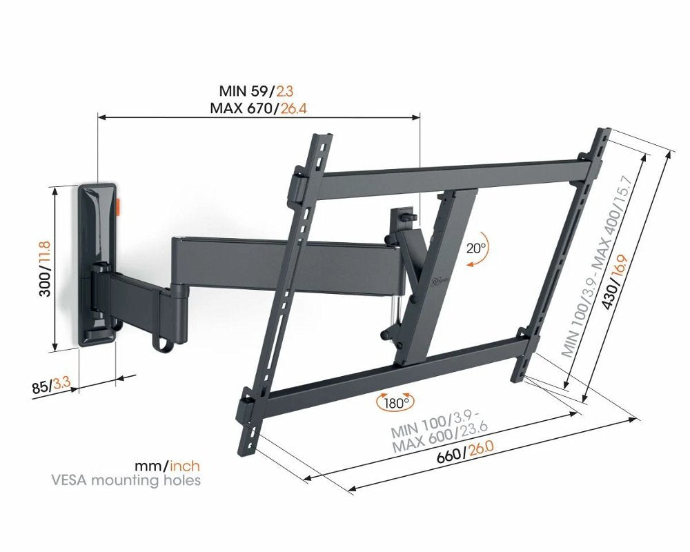 Vogel's Comfort TVM3645 | Draai- en kantelbare TV-beugel | 40