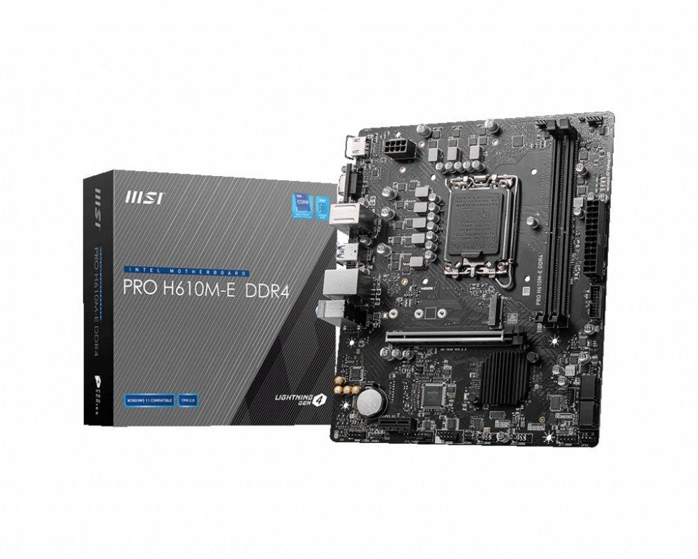 MSI PRO H610M-E | Socket LGA 1700 | Intel H610 | 2xDDR4 | Micro-ATX | Moederbord - Matmuis - Matmuis