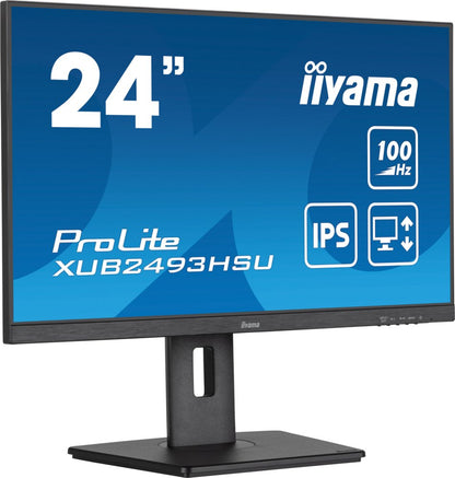 Iiyama ProLite XUB2493HSU-B6 24'' | 1920x1080 IPS | 100Hz | AdaptiveSync | USB-Hub | In hoogte verstelbaar | Full HD Monitor