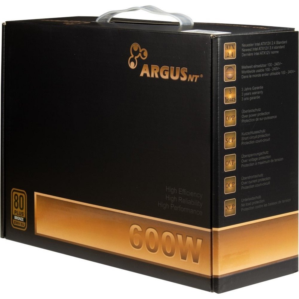 Inter-Tech Argus BPS | 600 Watt ATX PSU | Niet modulair | Power Supply | Voeding - Matmuis - Matmuis