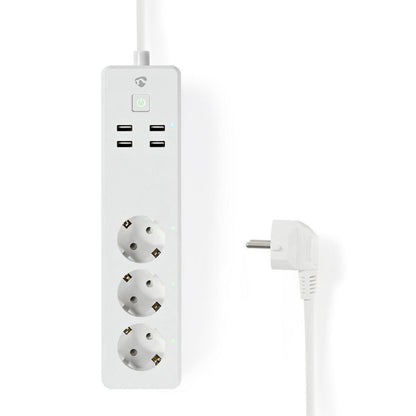 Nedis | Wi-Fi Slimme Stekkerdoos | 4 Stopcontacten | 2 USB-poorten | Wit - Matmuis