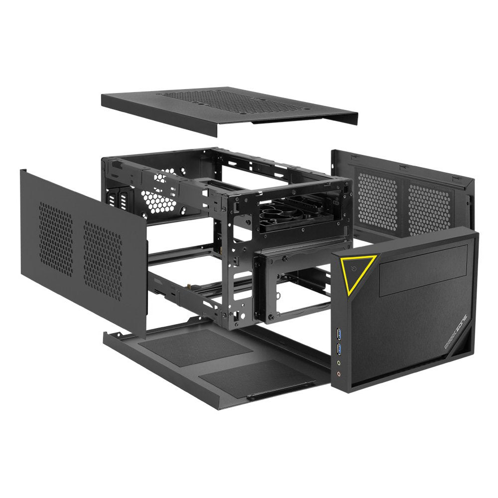 Sharkoon Shark Zone C10 | Mini-ITX Case | Zwart/Geel - Matmuis