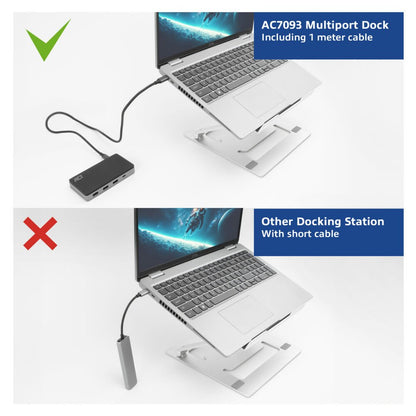 ACT AC7093 | USB-C 4K Docking Station | 2x HDMI + Ethernet + USB-C/USB-A + PD | 1m Kabel - Matmuis - Matmuis