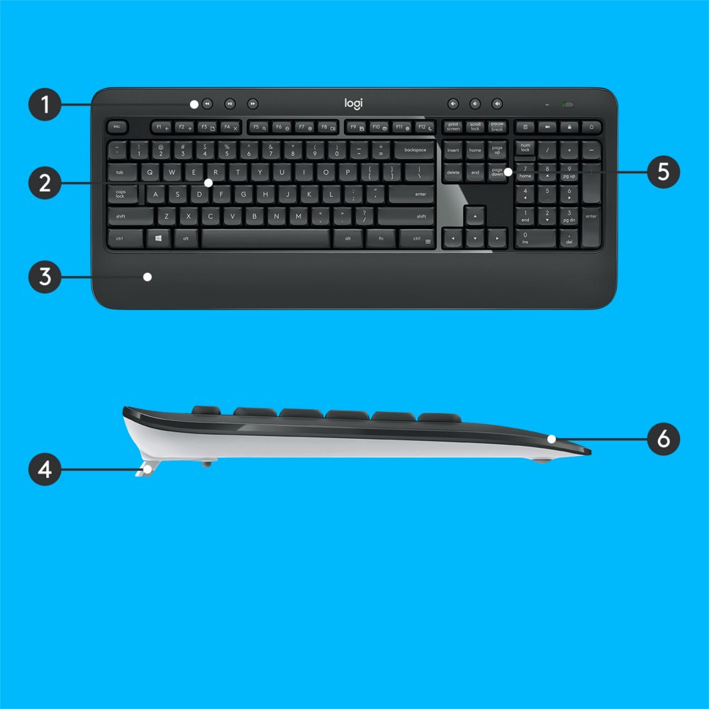 QWERTZ | Logitech MK540 Advanced | Draadloze Muis en Toetsenbordcombo | QWERTZ - Matmuis - Matmuis