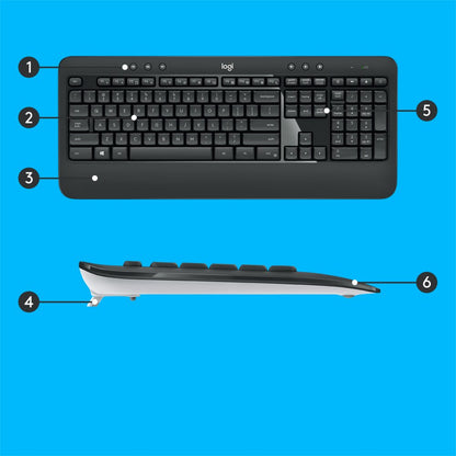 Logitech MK540 | Draadloze Muis- en Toetsenbordcombo | QWERTY - Matmuis - Matmuis