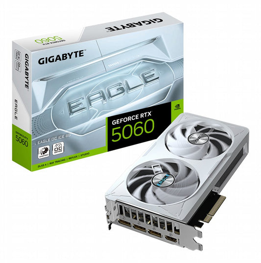 GIGABYTE GeForce RTX 5060 EAGLE OC ICE | 8GB GDDR7 | DLSS 4 | Videokaart | Nvidia GPU - Matmuis - Matmuis