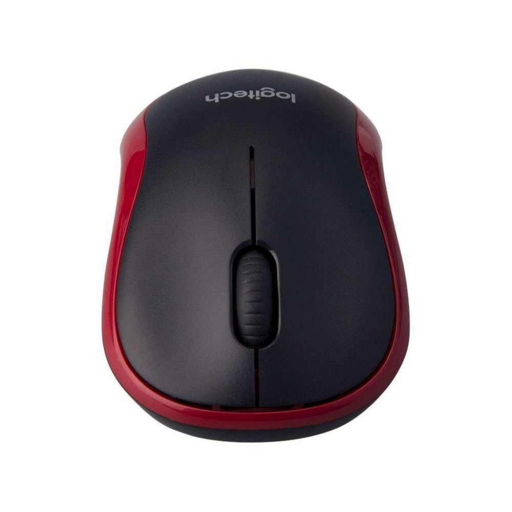 Logitech M185 | Draadloze Muis | Links- en Rechtshandig | RF | 1000 DPI | Zwart/Rood - Matmuis - Matmuis