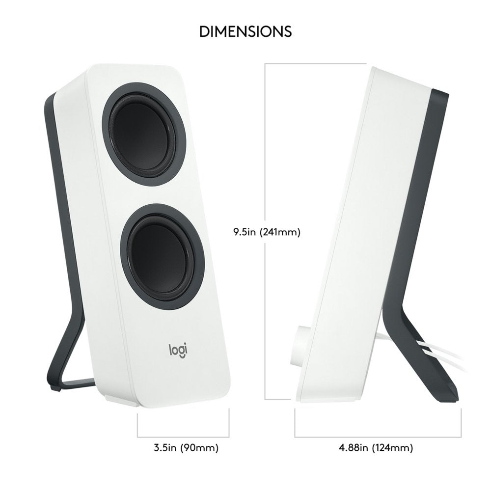 Logitech Z207 | 2.0 Luidsprekerset | Bluetooth en 3,5mm | Zwart/Wit - Matmuis - Matmuis