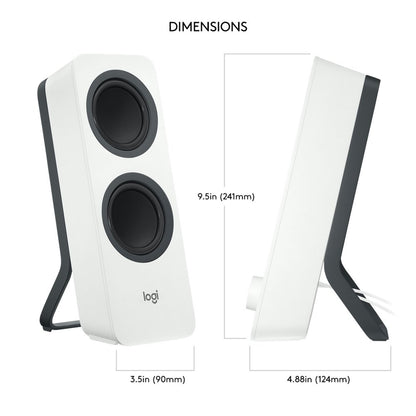 Logitech Z207 | 2.0 Luidsprekerset | Bluetooth en 3,5mm | Zwart/Wit - Matmuis - Matmuis