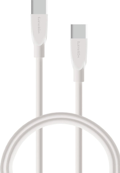 Mobiparts | USB-C naar USB-C Kabel | 2A | 1m | Wit (Bulk) - Matmuis - Matmuis