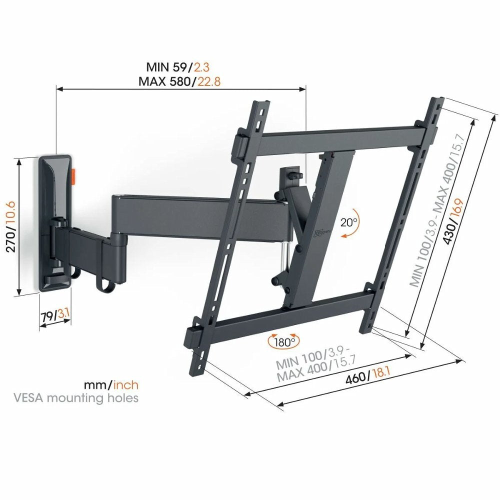 Vogel's Comfort TVM3445 | Draai- en kantelbare TV-beugel | 32-65