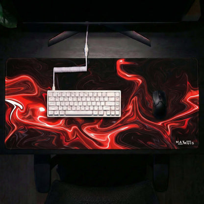XXL Muismat | Swirl Abstract Red Lava | Matmuis - Matmuis