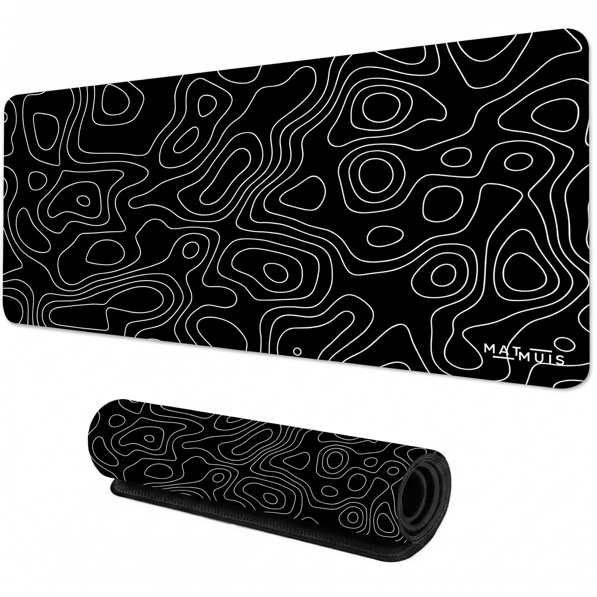 XXL Muismat | Topo Vector Black | Matmuis