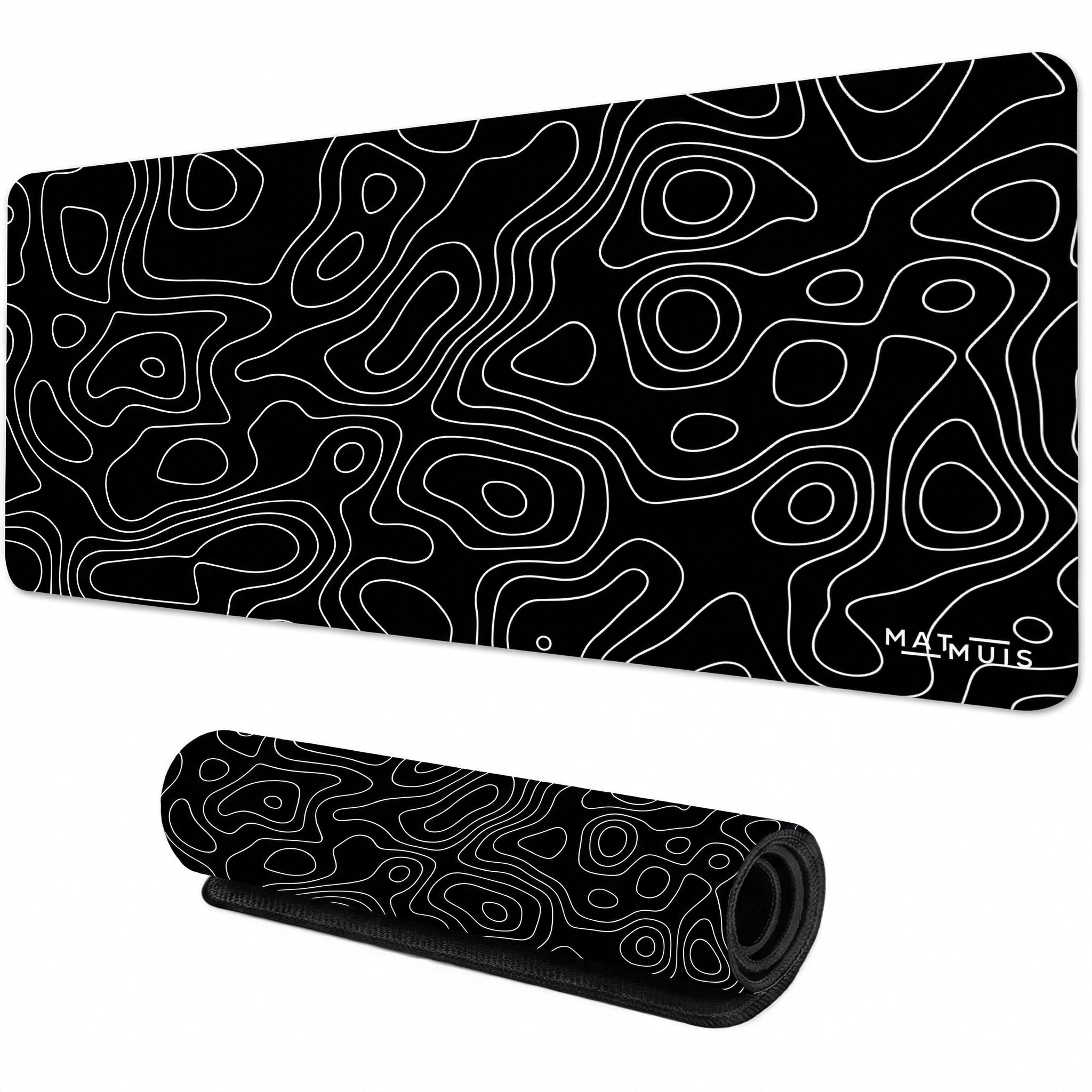 XXL Muismat | Topo Vector Black | Matmuis