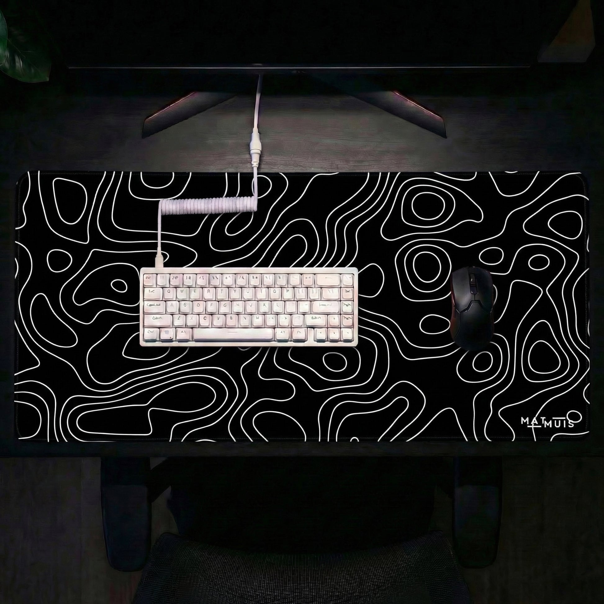 XXL Muismat | Topo Vector Black | Matmuis