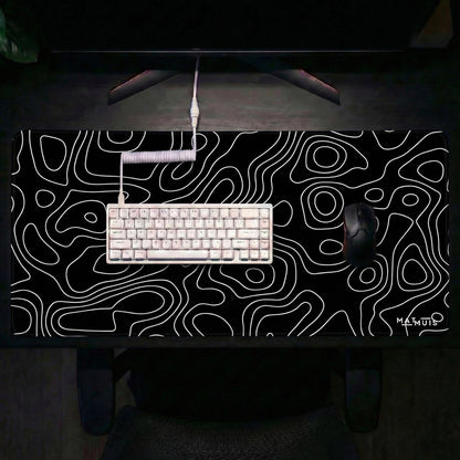 XXL Muismat | Topo Vector Black | Matmuis
