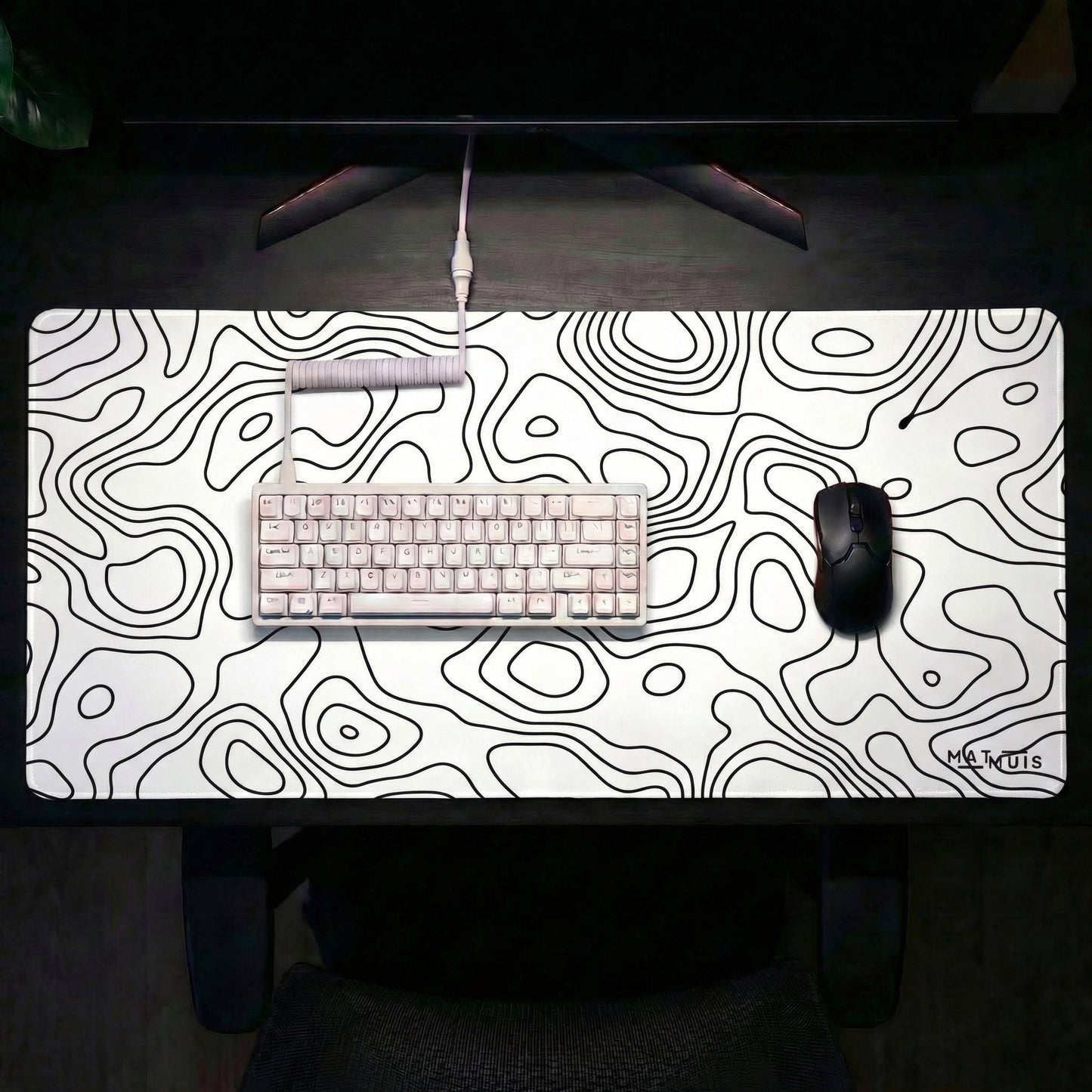 XXL Muismat | Topo Vector White | Matmuis
