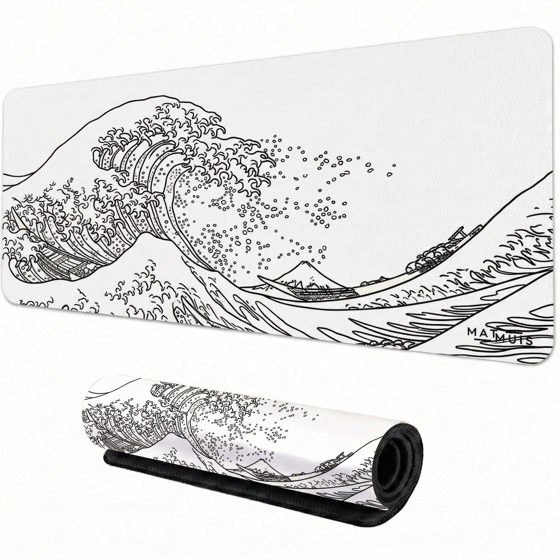 XXL Muismat | Wave Trace White | Matmuis