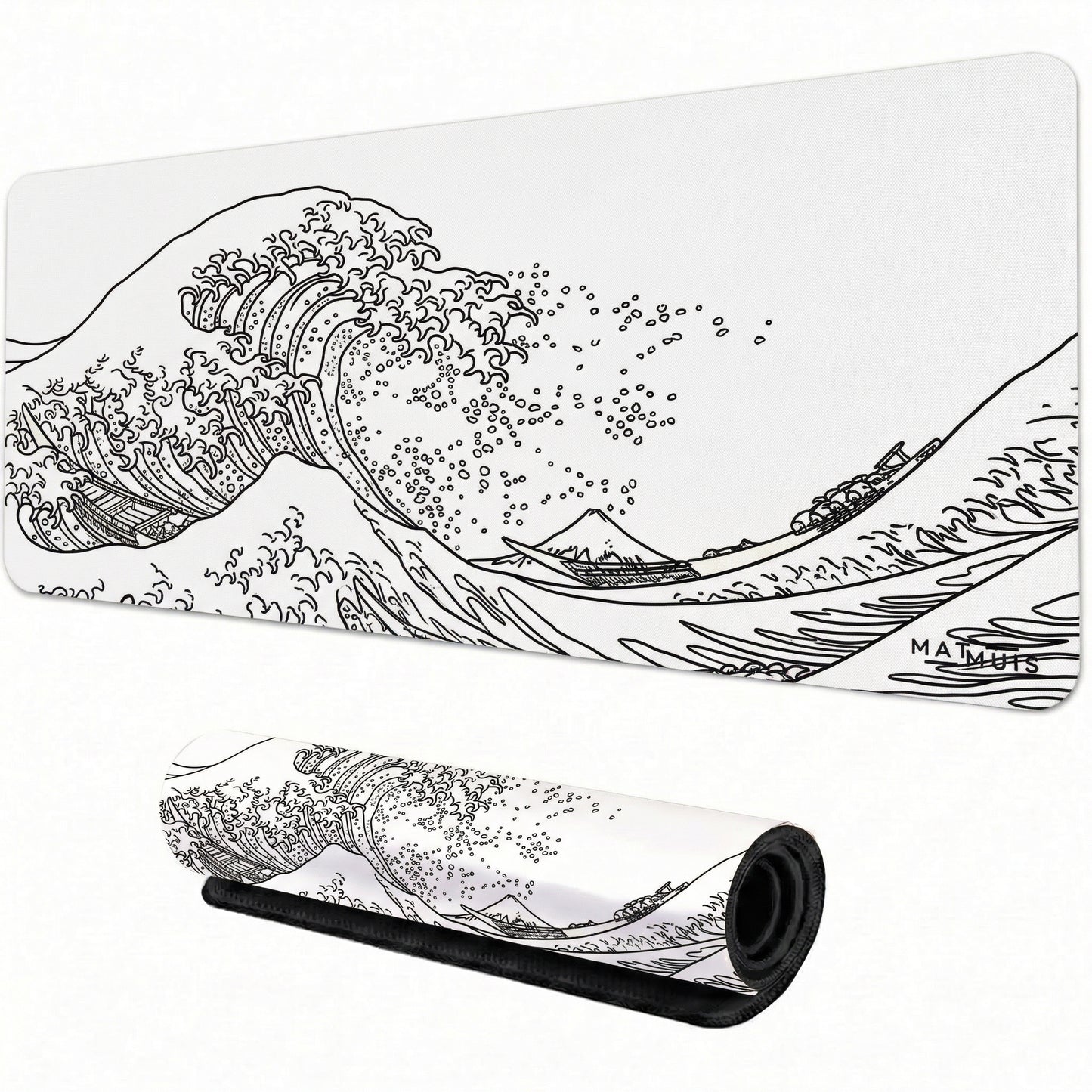 XXL Muismat | Wave Trace White | Matmuis