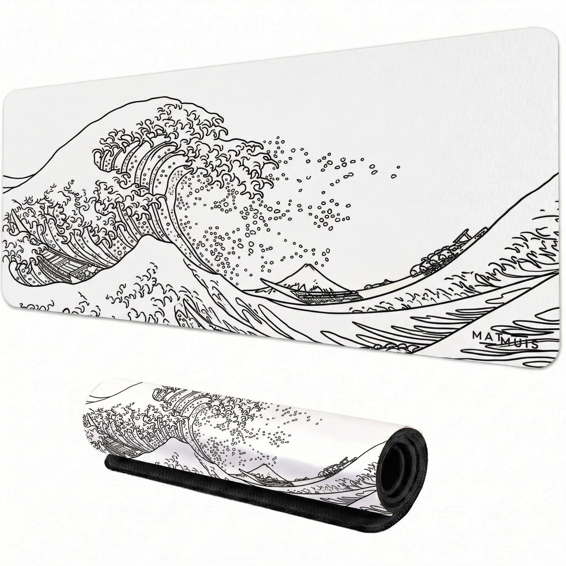 XXL Muismat | Wave Trace White | Matmuis