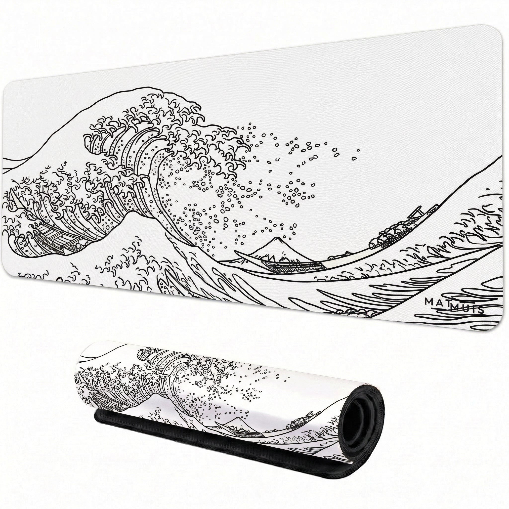 XXL Muismat | Wave Trace White | Matmuis