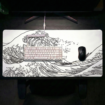 XXL Muismat | Wave Trace White | Matmuis